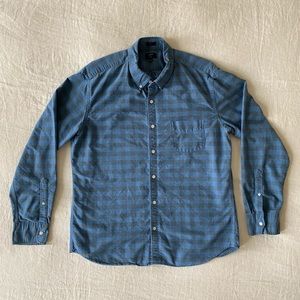 J. Crew Long-Sleeve Button Down Shirt (blue with grey plaid)